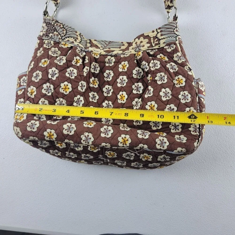 Vera Bradley Metropolitan Slate Blooms Angle Tote Floral Shoulder Bag Multicolor